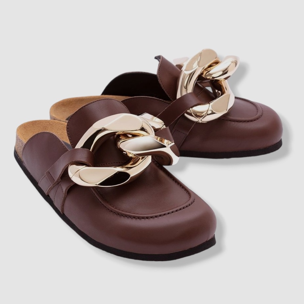 JW Anderson Brown Chain Mules